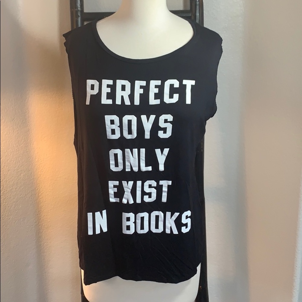 EUC wet seal black funny cute tank XL